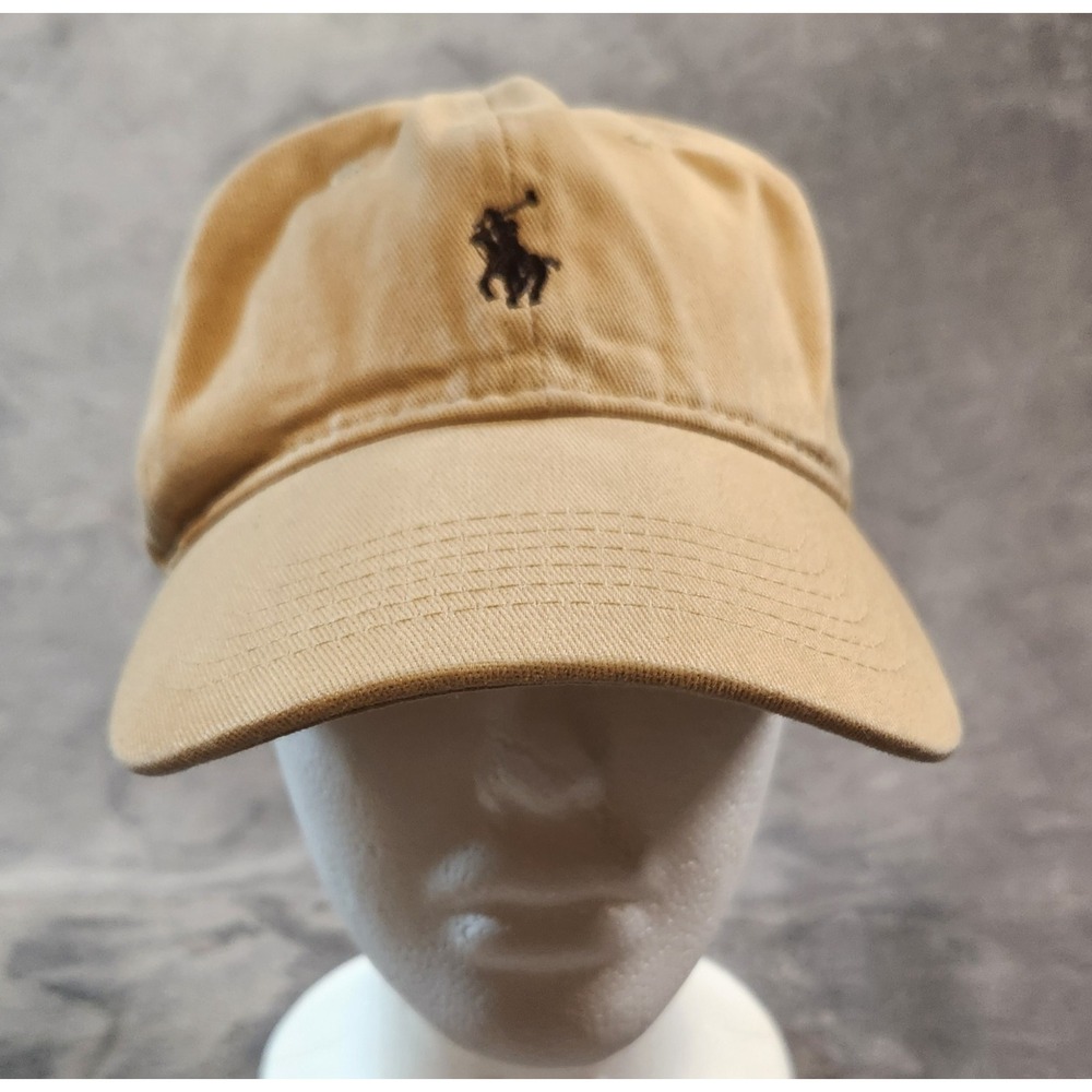 Polo Ralph Lauren Hat Mens Beige Cotton Chino Ball Cap Pony
